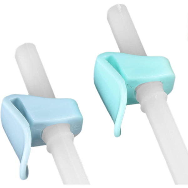 Baby Silikon Halm Sett, 4 stk Bpa-frie Gjenbrukbare Snap-on Halm
