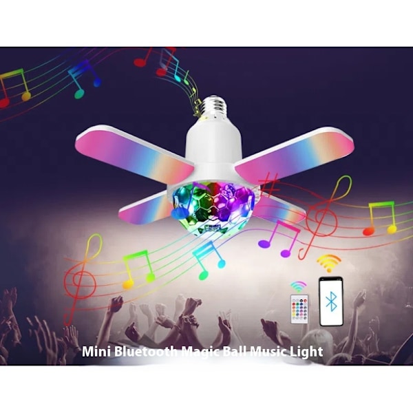 Hvit Mini Bluetooth Magic Ball Musikklys Lys for Soverom Fluffy Nattlys Hengende Lys for Tak Musikk Synkronisering, Kule Ting