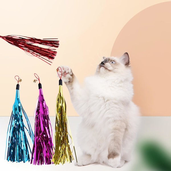 Katt Leksak Med Klocka Rolig Katt Interaktiv Leksak Katt Pinne Leksak Tassel Ersättning Huvud Husdjur Tillbehör