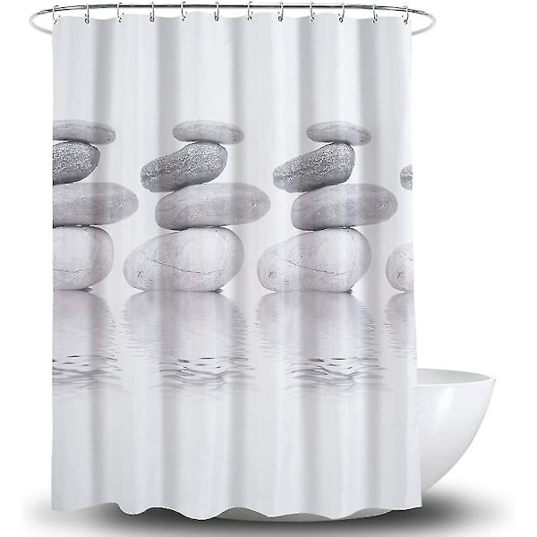 Grey Pebble Shower Curtain, 120*180cm Mildew Resistant And Water-repellent Shower Curtain