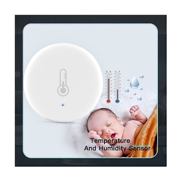 Zigbee Smart Temperatur- och Luftfuktighetssensor Batteridriven Säkerhets Mini Hygrometer med Tuya Sma