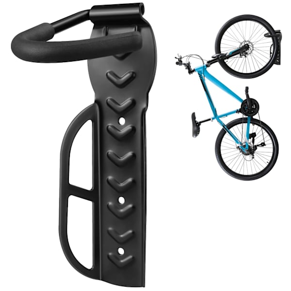 Cykelställ för garagevägg, väggmonterat cykelställ med skruvar, kraftig vertikal cykelkrok i stål rymmer upp till 66 lb för