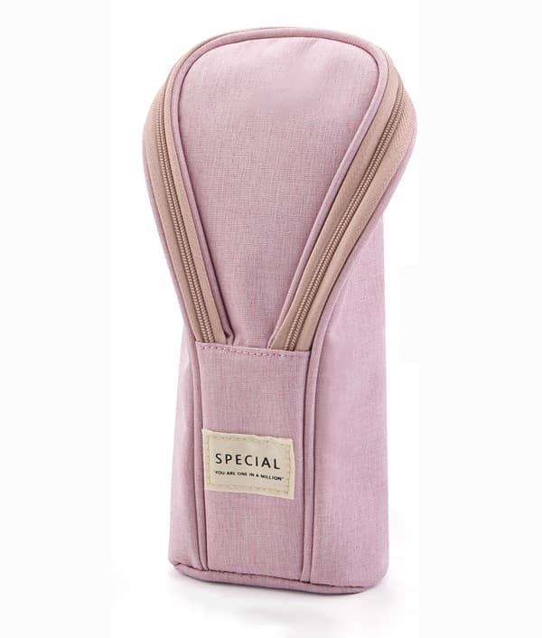 Multifunctional Creative Three-dimensional Solid Color Large Capacity Pencil Case (Pink)