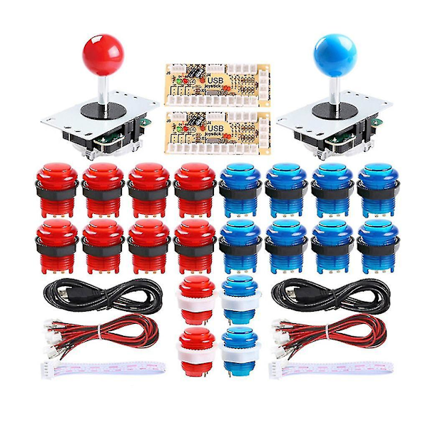 DIY Arcade Kit Zero Delay Usb Encoder Till Pc-spel 2 Spelare Joystick Spelpaket