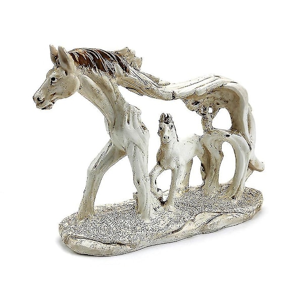 Mother And Child Horse Figurine  Sculpture Study Room Decoration