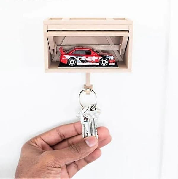 Car Garage Key Holder with Opening Door, Unique Garage Key Holder, 3D Printed Wall Mounted Key Holder for Entry D D