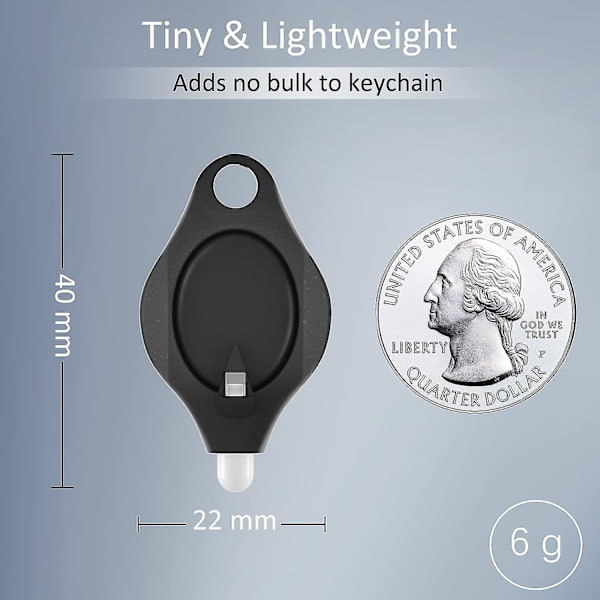 10-pak mini nøkkelring lommelykt ultra lys LED nøkkelring lys lommelykt, svart