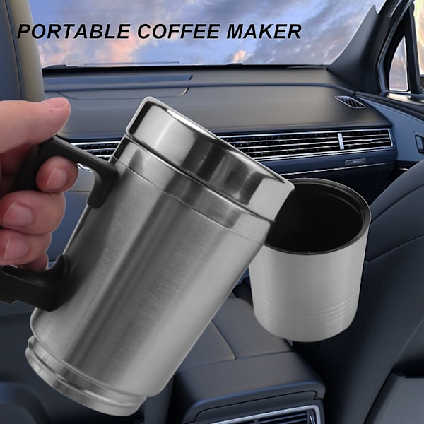 Bilvärmare Vattenkokare, Enkel 12v 300ml Bärbar I Bil Kaffe Maskin Te Kanna Fordon Värmekopp Lock O