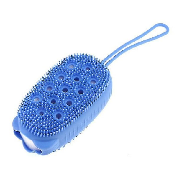 2 st Exfolierande Silikon Kroppsskrubb Dubbelsidig Bad Eller Dusch Kroppsborste Silikon Loofah Med