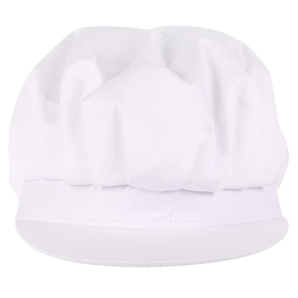 Pustende Elastisk Unisex Kokkehatt Arbeidshatt Hodeplagg for Kvinner Menn Hvit
