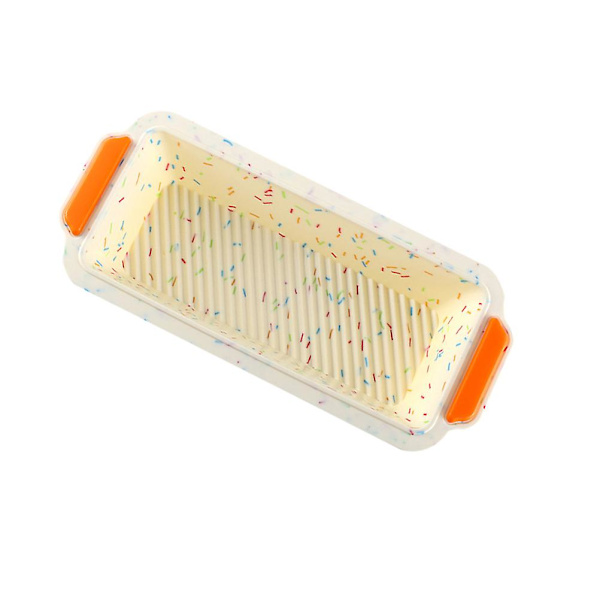 Bakeform Brødboks Varmebestandig Gjenbrukbar Silikonkakeform DIY Brødform Brødform Pan Bakeform med Håndtak (Fargerik Prikk)