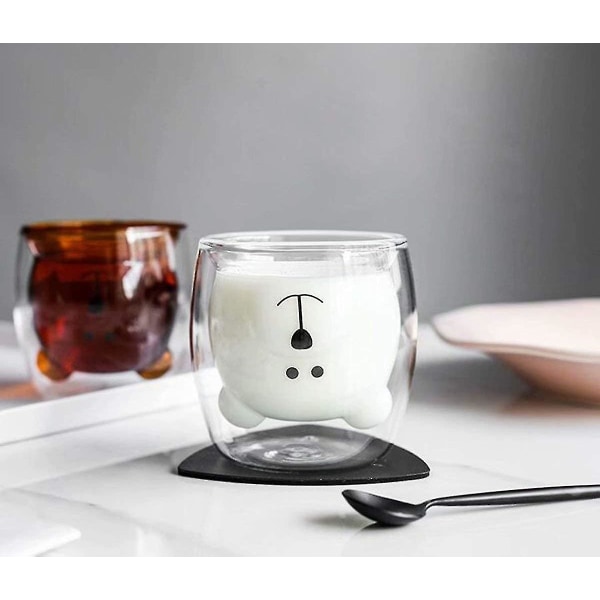Söta kaffekoppar te mjölk söt björn katt panda espressokoppar muggar