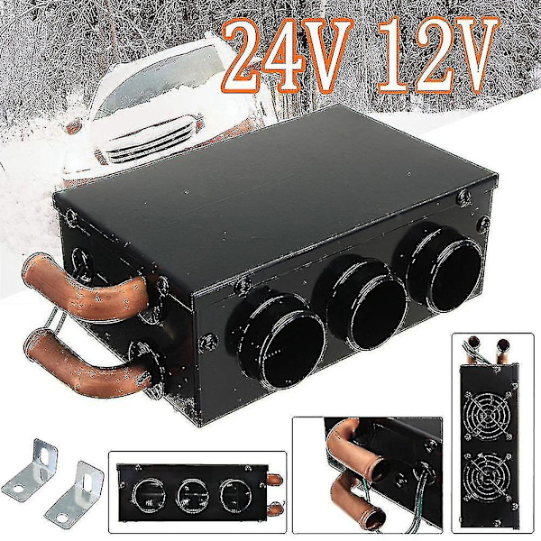 12v/24v 24w Universal 3-håls bärbar bilfordonsvärme kyla värmare defroster demister bil skåpbil värmare