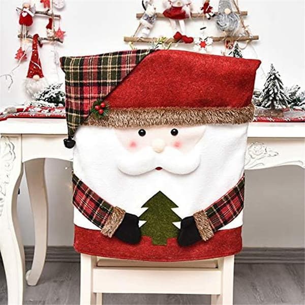 2-pack julstolsöverdrag, tomte &- avtagbart stolsöverdrag julhem
