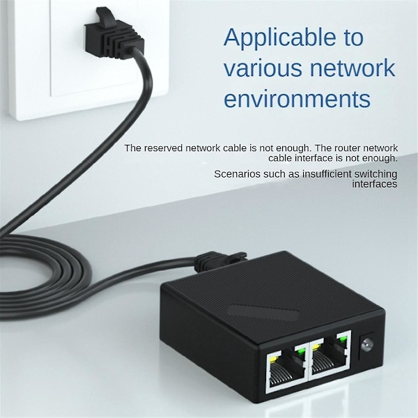 1 til 2 porte 1000 mbps Rj45 netværkskabelforlænger Gigabit netværksswitch Gigabit splitter til pc bærbar
