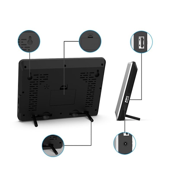 Silver Väderstation Väderprognos Station Temperatur Fuktighetsmätare med Hållbar Väderbeständig Fjärrsensor（70 * 35 * 125mm）