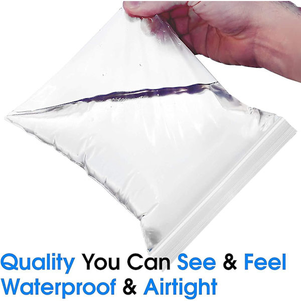 Ziplock-poser 15x20cm, 100 stk, 3 Mil Ekstra Tykk Medium Størrelse Klar Plast Gave