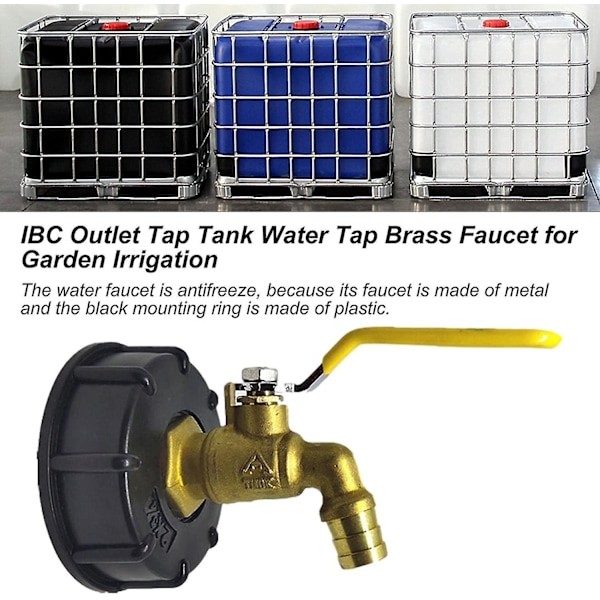 IBC-utløpsvannkran IBC-tankadapter Tankvannkran for hagevanning