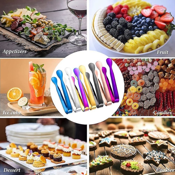 Mini serveringstenger, sukkerbittenger, forrettstenger, sett med 4