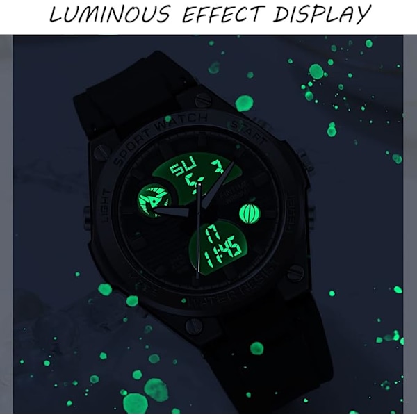 Damklocka Digital Sport Vattentät Klocka Analog Militär Taktisk