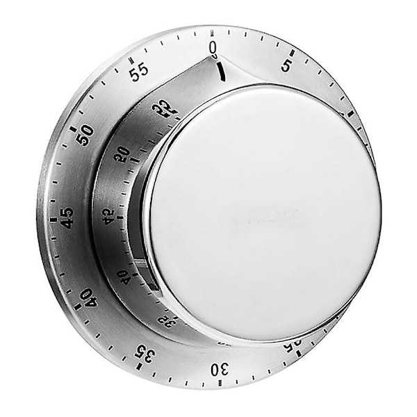 Köktimer i rostfritt stål med magnetisk bas, manuell mekanisk matlagningsklocka, alarm, påminnelse
