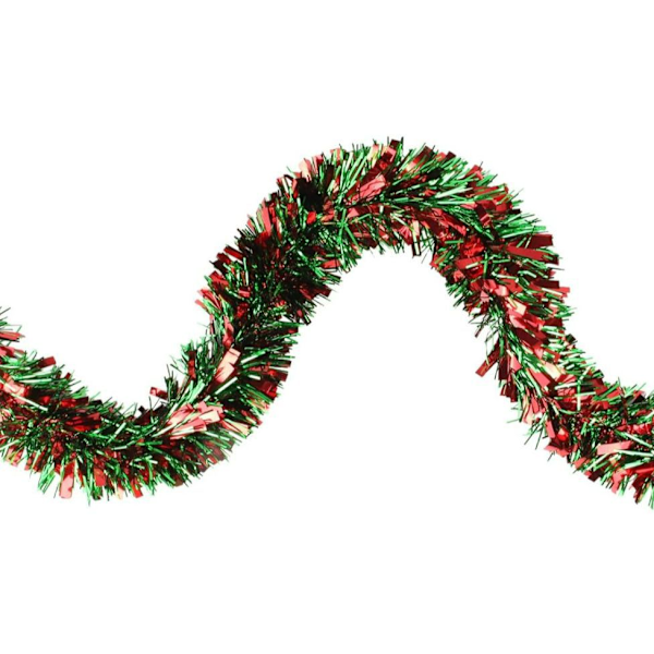 Julepynt Tinsel Girland 6,5FT Rød Grøn Metallic Twist Girland Pynt Skinnende Hængende Glitrende Grøn