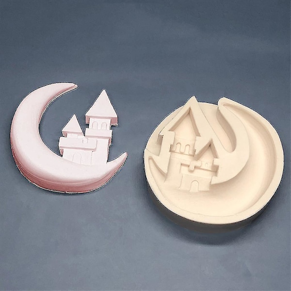 For Creative Moon City View Round Candles Silicone Mold Aromatherapy Candle Sili