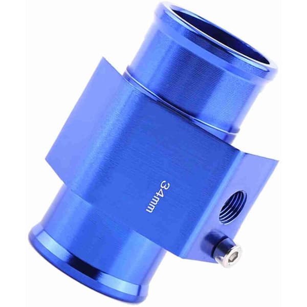 Universal Metall Bil Vanntemperatursensor Rør Adapter Blå 34mm