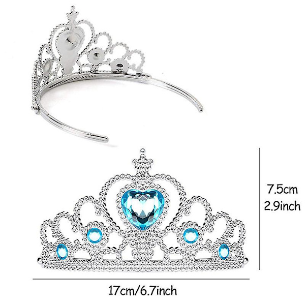 Elsa Princess Klänning Kläder Cosplay Klä Ut Handskar Trollstav Krona Smyckesset Elsa Peruk Halsband Fläta