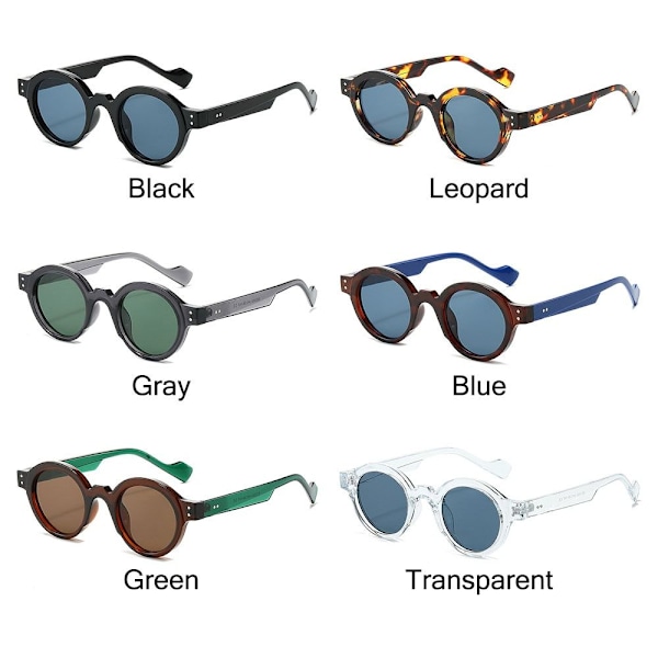 Pyöreät aurinkolasit Punk Shades UV400 Trendikkäät kirkkaat linssit Y2K-lasit Leopard