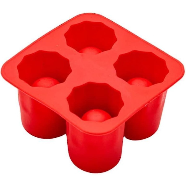 1 Pack Ice Cube Tray, Freezer Silicone Ice Cube Molds, Kitchen Accessories (red)