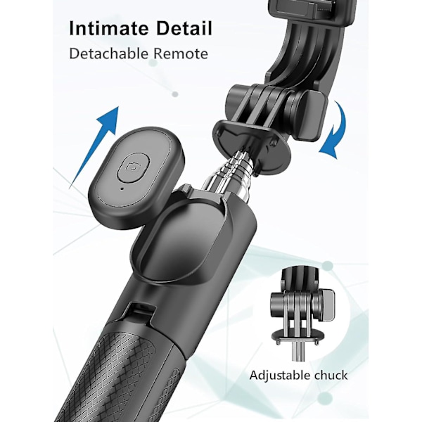 41 mobiltelefonstativ for iPhone, uttrekkbar selfiestang med trådløs fjernkontroll, selfiestangstativ med LED-lys, kompatibel med iPhone 14/14 Pro/13