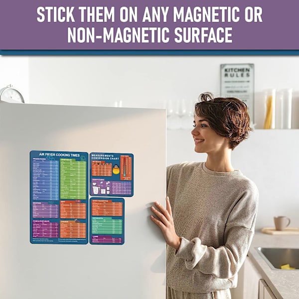 Airfryer-tilberedningstidsplan Magnet, Hurtig referenceguide til tilberedning og stegning, Airfryer-tilberedningstidsplan