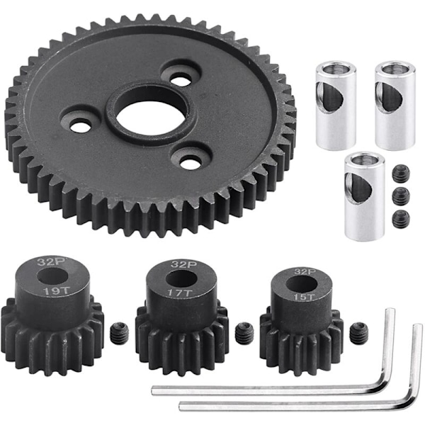 54T 32 Pitch Metallstål 3956 Växel med 15T 17T 19T Drev Växelsatser för 1/10 Slash 4WD/2WD Summit E-