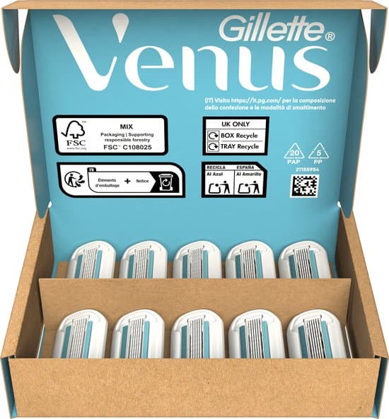 Smooth Sensitive Rakbladsrefiller för kvinnor, 5-blad med Aloe Vera-smörjning, 10-pack