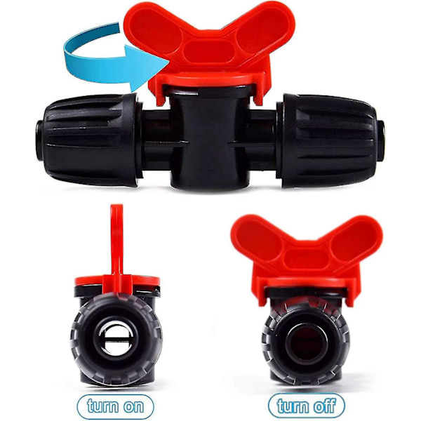 Dryp-vanding Switch Valve Vandingsrør 16mm Pig-låsbeslag Ventiler Slangekoblinger Pig-spærreventil Have - Stop/tænd (5 stk)