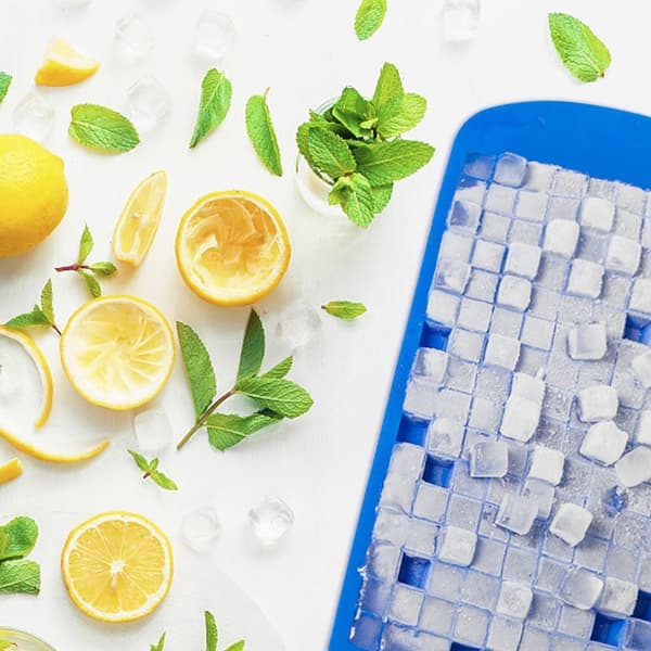 2-pack Mini Iskubbrickor - Flexibla DIY-formar BPA-fria Småhåls Silikon Iskubbricka (Blå)