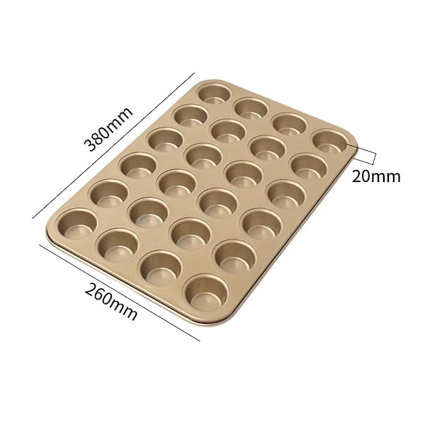 Nonstick 24-delt muffinsform med utvidede håndtak for jevn baking, tåler oppvaskmaskin B