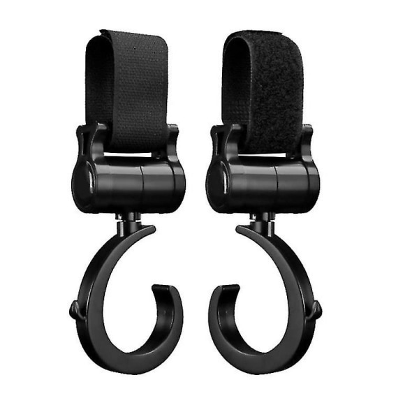 2pcs 360 Degree Rotating Stroller Hook Abs Plastic Hanger Accessories