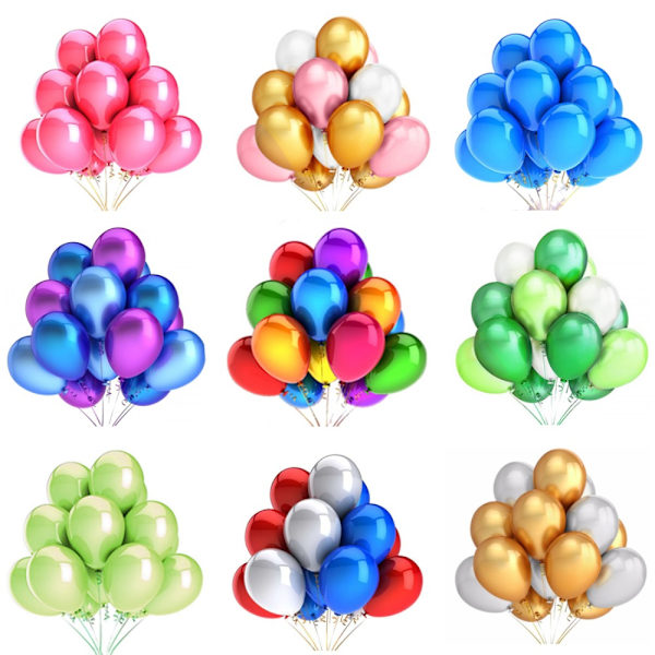 20 STK Latex Balloner 12 Tommer Farverige Oppustelige Balloner Valentinsdag Bryllup Fødselsdag Baby Shower Boligindretning Gold Silver White