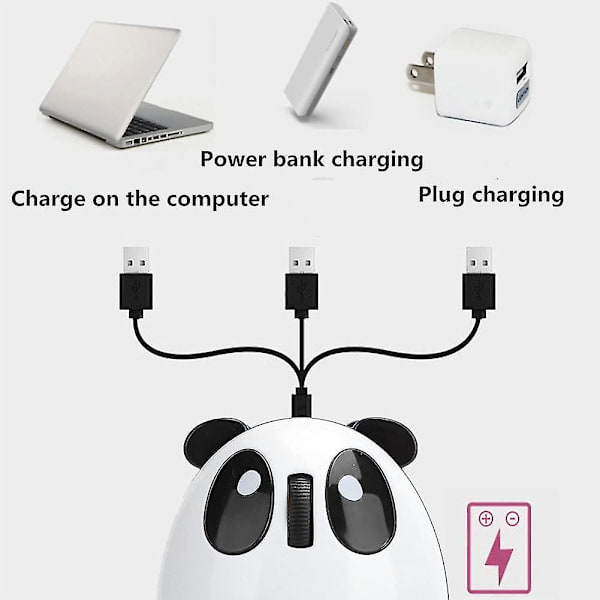 Sarjakuva Langaton Hiiri Lapsille - 1200dpi Langaton Optinen Hiiri Söpö Panda Ergonominen
