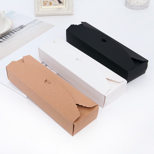 Presentförpackning, 3-pack dekorativa presentförpackningar med för presenter Bulk（Vit, svart och kraftpapper）Spot bakförpackningslåda