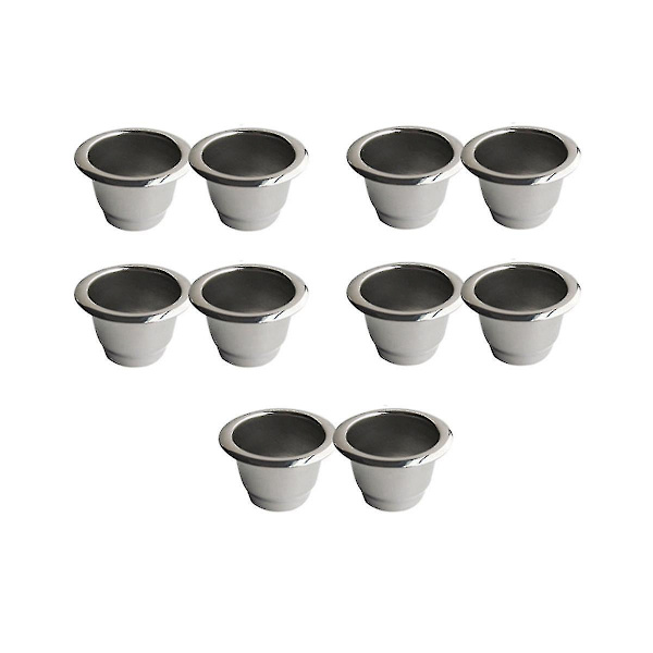 10 st återfyllningsbara kaffekapslar i rostfritt stål, återanvändbara kaffefilter, återanvändbara kaffepads