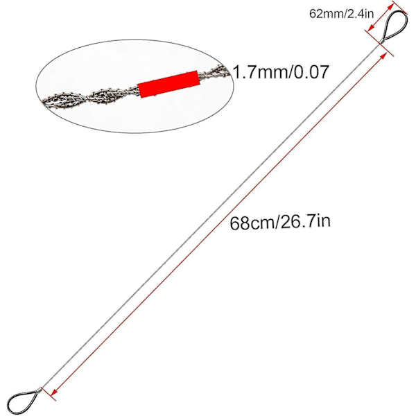 72 cm lang mini rustfrit stålsav kommandosav rustfrit stål håndlommesav