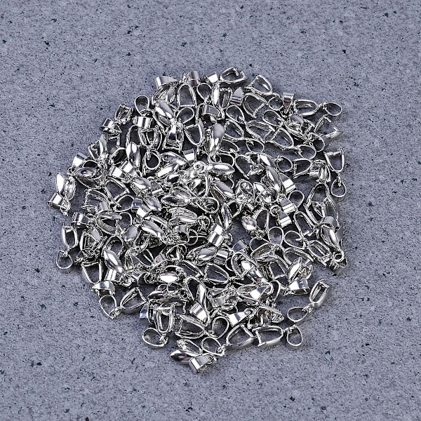 100 kpl metalliset puristuspidikkeet, helmen riipusliitin, korujen DIY-tarvike, 16 mm (hopea)