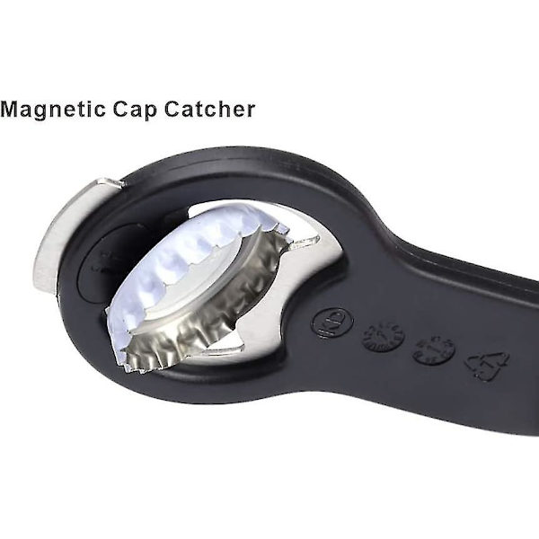 2 in 1 magneettinen pullonavaaja jääkaapille ja matkailuautolle korkin kerääjällä - Pop-tölkin avaaja, kiinnittyy jääkaappiin helposti magneetilla, G