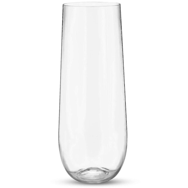 24 stjälkfria plastchampagneglas - 9 plastchampagneglas klara okrossbara skålglas-b