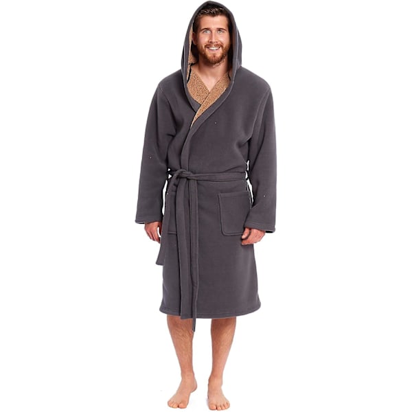 Bonded Fleece Robe - Vin och Marinblå Check