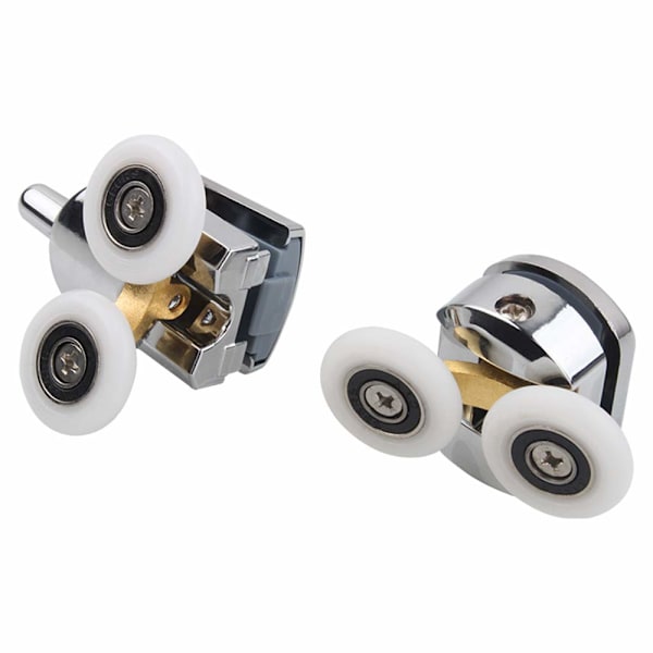 Doble hjul for dusjdører, skyvehjul for dører, erstatningshjul for dusjkabinett for 14 mm glasshull