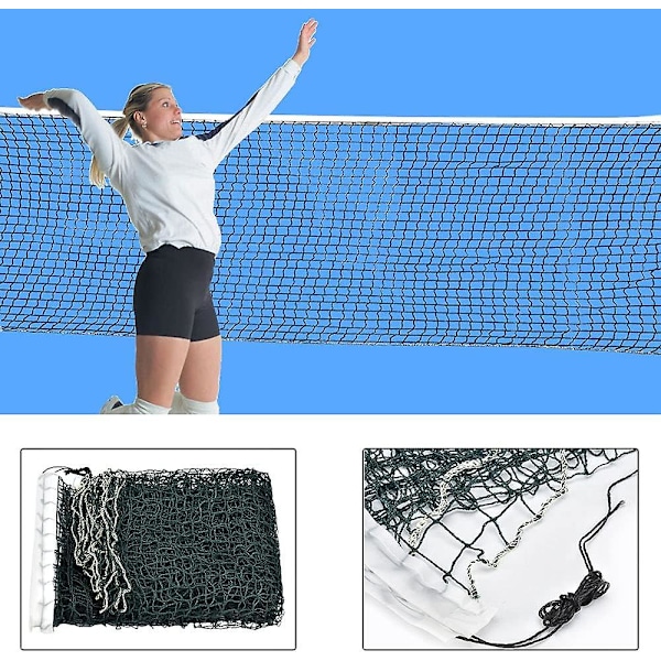 Hopfällbart badmintonnät, bärbart, justerbart volleybollnät, träningsnät i mesh för trädgård, skolgård, utomhussporter 6,1x0,76m (grönt)